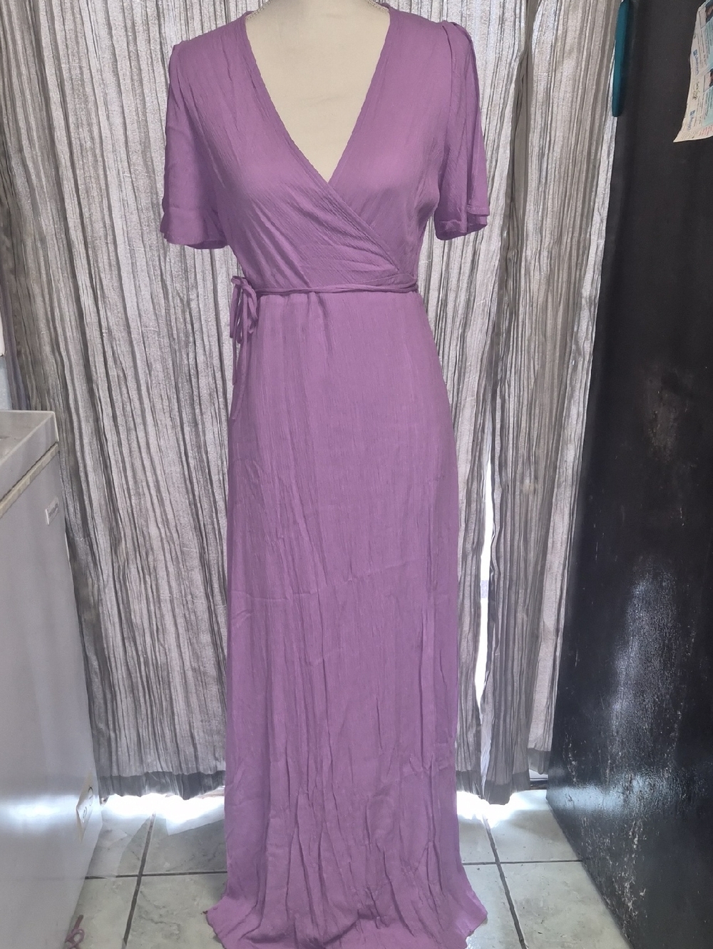 Lulu's Mauve Wrap Maxi Dress